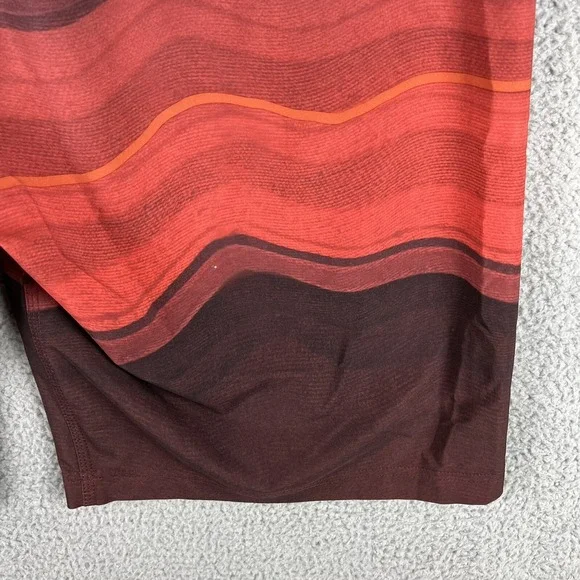 Prana Breathe Sediment Board Shorts Mens 38 Burgundy Red Striped 10" Inseam - Picture 8 of 13
